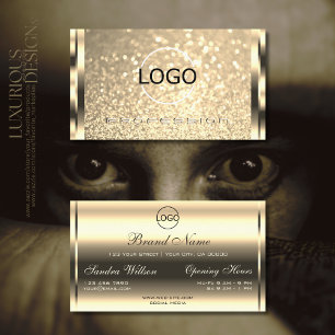 Glamour Gold Glitzer Golden Sparkle Effects Logo Visitenkarte