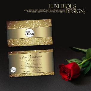 Glamour Gold Glitzer Luminous Stars Logo Elegant Visitenkarte