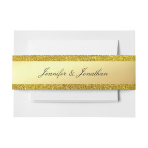Glamour Gold Glitzer Modernes, kalligraphisches Sk Einladungsbanderole