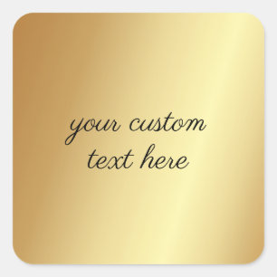 Glamour Gold Ihren benutzerdefinierten Text hier V Quadratischer Aufkleber