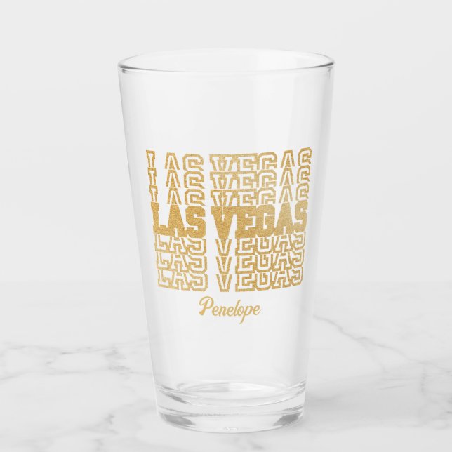 Glamour Gold Las Vegas Junggeselinnen-Abschied Gif Glas (Vorderseite)