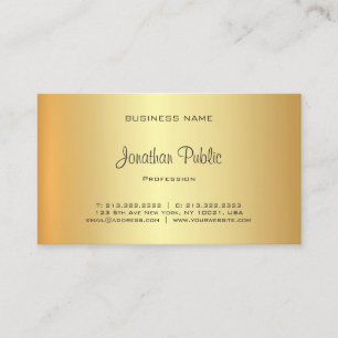 Glamour Gold Look Beruflich Elegant Visitenkarte