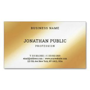 Glamour Gold Look Beruflich Template Modern Magnetische Visitenkarte