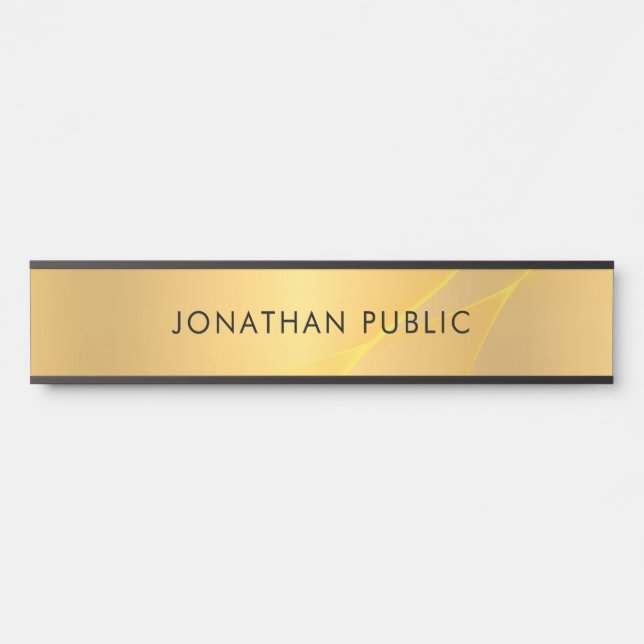 Glamour Gold Look Einfache Vorlage Elegant Türschild (Vorderseite )