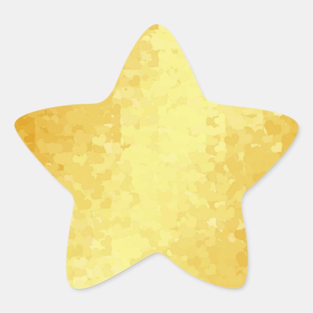 Glamour Gold Look Herz Blank Template Stern-Aufkleber (Vorderseite)