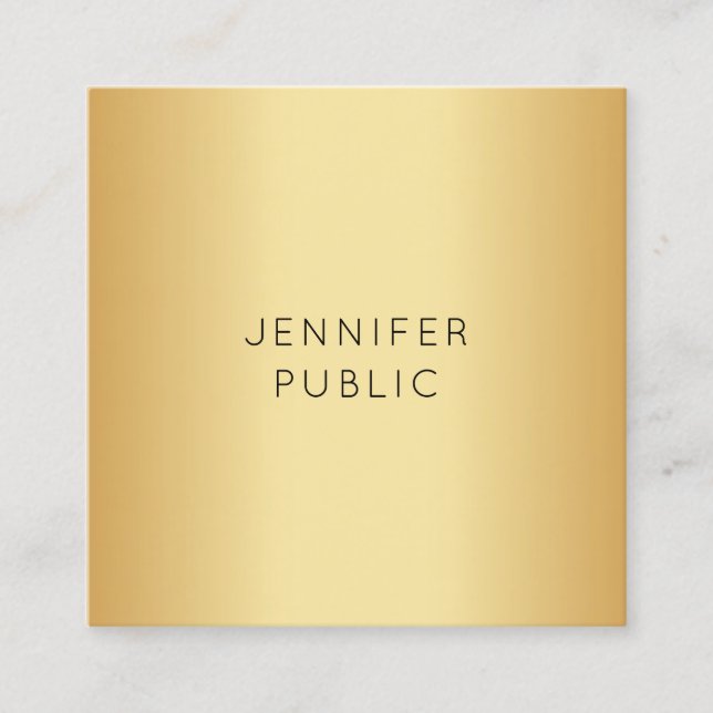 Glamour Gold Look Moderne Elegante Minimalistisch Quadratische Visitenkarte (Vorderseite)