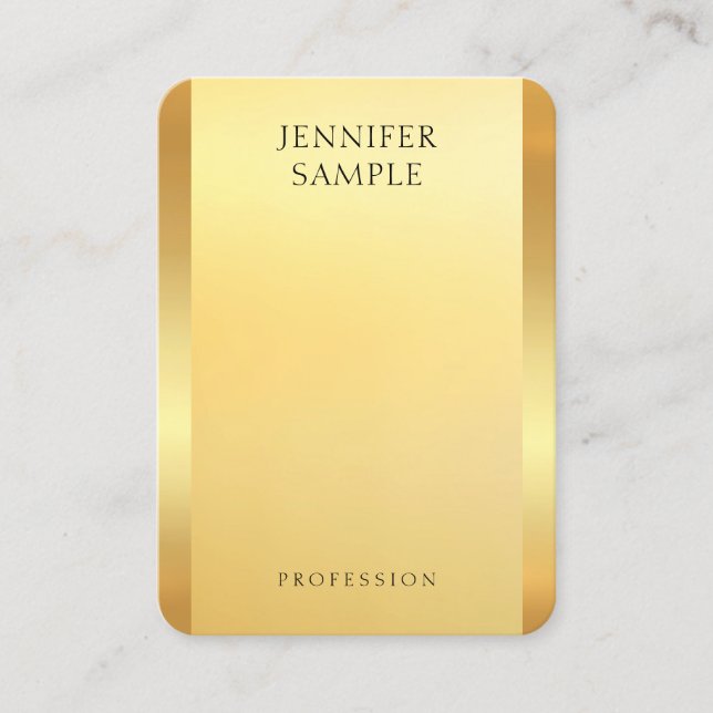 Glamour Gold Look Moderne elegante Vorlage Visitenkarte (Vorderseite)