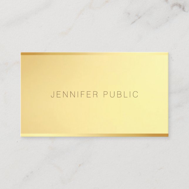 Glamour Gold Moderne elegante Minimalistische Vorl Visitenkarte (Vorderseite)