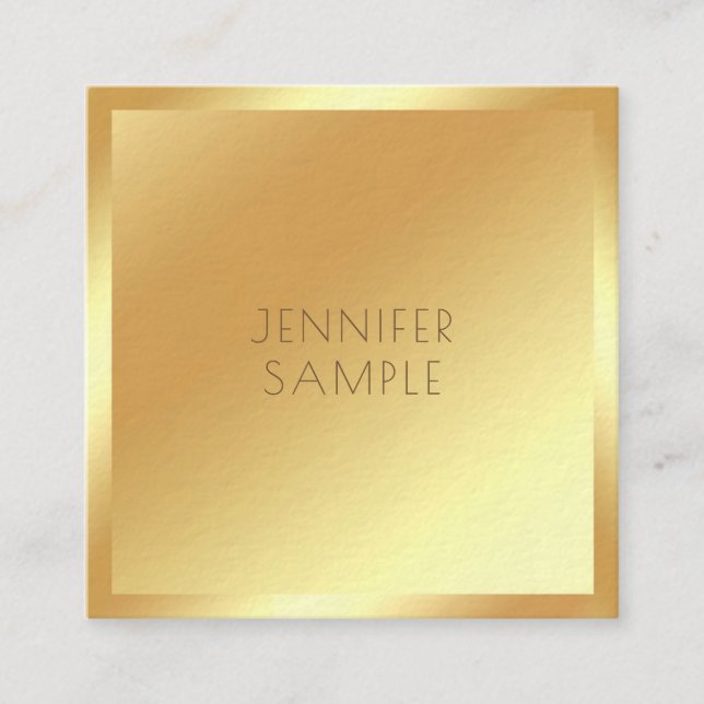 Glamour Gold Modernes Template Luxus Premium Dick Quadratische Visitenkarte (Vorderseite)