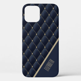 Glamour Gold Quilt Navy Muster Personalisiert Case-Mate iPhone Hülle