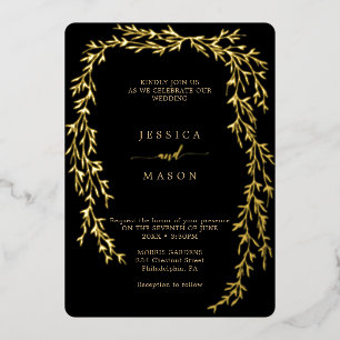 Glamour Gold Real Foil Einladungen für Hochzeiten