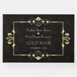 Glamour Gold Roaring 20's Art Déco Hochzeit Gästebuch