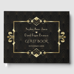 Glamour Gold Roaring 20's Art Déco Hochzeit Gästebuch