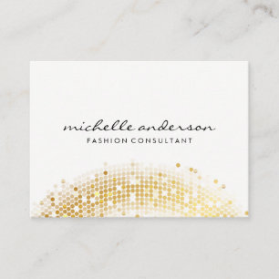 Glamour Gold Sequin White Gray Visitenkarte