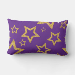 Glamour Gold Star auf Lila Lendenkissen