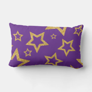Glamour Gold Star auf Lila Lendenkissen