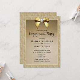 Glamour Gold & Stylish Gem Verlobung Einladung