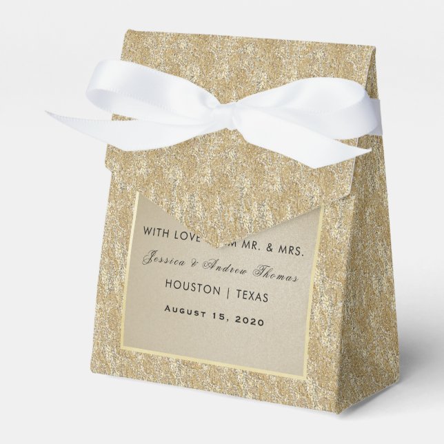 Glamour Gold & Stylish Gem Wedding Geschenkschachtel (Vorderseite)