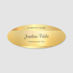 Glamour Gold Template Calligraphed Script Modern Namensschild