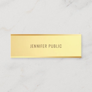 Glamour Gold Template Elegant Minimalistisch Trend Mini Visitenkarte