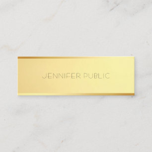 Glamour Gold Template Elegantes Minimalistisches D Mini Visitenkarte