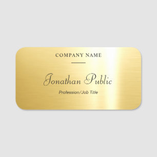 Glamour Gold Template Handgeschriebenes Skript Namensschild