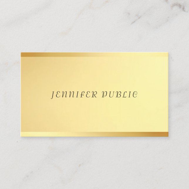 Glamour Gold Template Modernes Exzellentes Design Visitenkarte (Vorderseite)