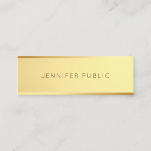 Glamour Gold Template Trendy Elegant Minimalistisc Mini Visitenkarte