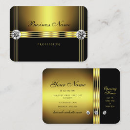 Glamour Gold und Schwarz mit schimmernden Rhinesto Visitenkarte