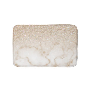 Glamour Gold White Glitzer Marmor Gradient Ombre Badematte