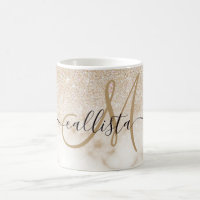 Glamour Gold White Glitzer Marmor Gradient Ombre