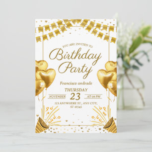 Glamour Golden Anniversaire Célébration Invitation