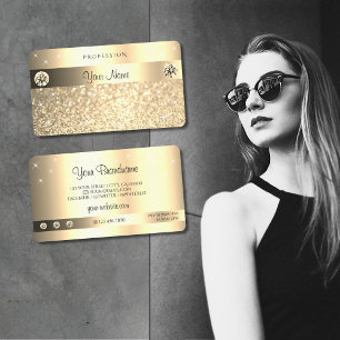 Glamour Golden Glitzer Sparkling Stars Visitenkarte