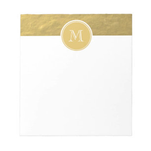 Glamour-Goldfolien-Hintergrund-Monogramm Notizblock