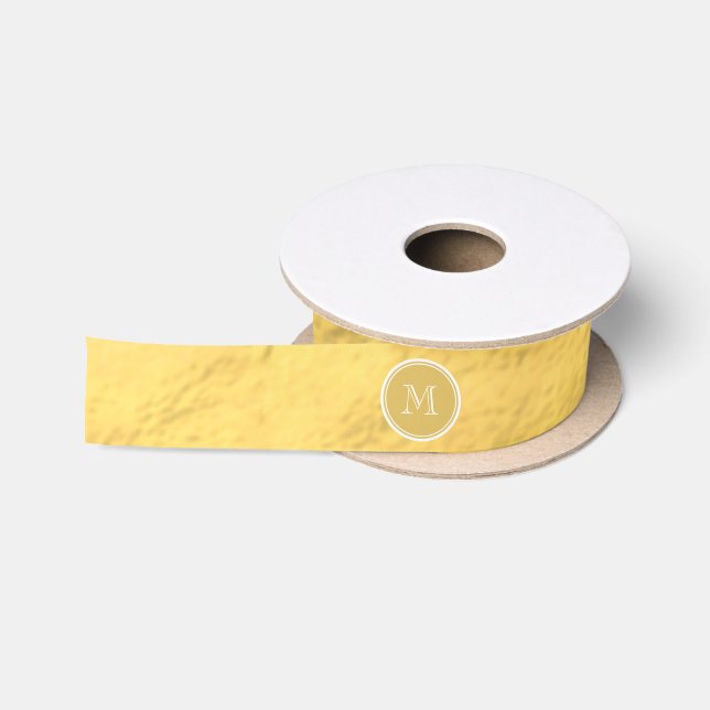 Glamour-Goldfolien-Hintergrund-Monogramm Satinband (Spule)