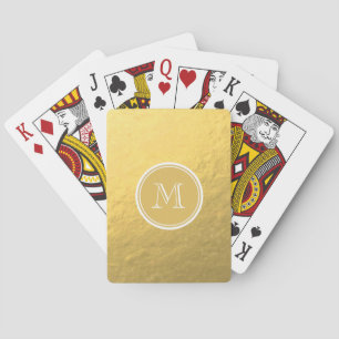 Glamour-Goldfolien-Hintergrund-Monogramm Spielkarten