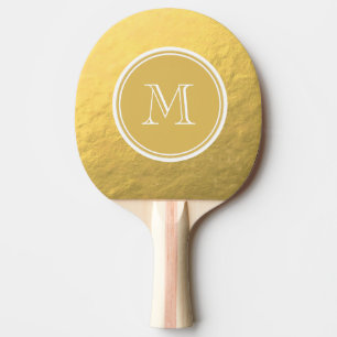 Glamour-Goldfolien-Hintergrund-Monogramm Tischtennis Schläger