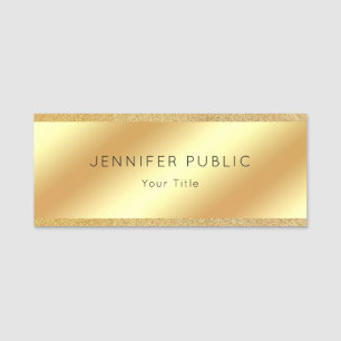 Glamour-GoldGlitzer-kundenspezifische moderne Namensschild