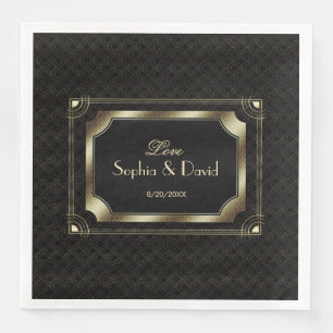 Glamour Great Gatsby Gold Black Art Deco Hochzeit Serviette