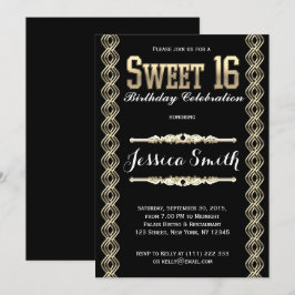 Glamour Great Gratsby Sweet 16 Einladung