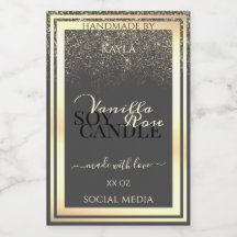 Glamour Grey Product Packaging Labels Gold Frame