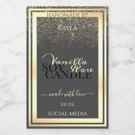 Glamour Grey Product Packaging Labels Gold Frame Lebensmitteletikett