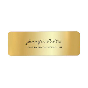 Glamour Hand Script Simple Gold Top-Rücksendeadres