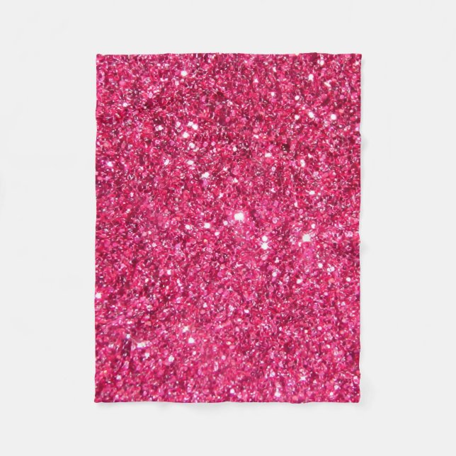 Glamour-heißes Rosa-Glitzer Fleecedecke (Vorderseite)