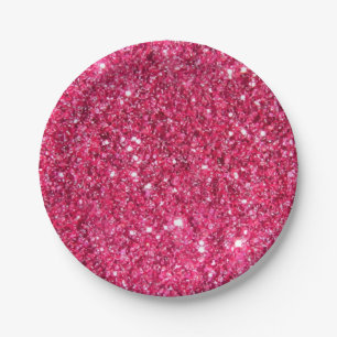 Glamour-heißes Rosa-Glitzer Pappteller