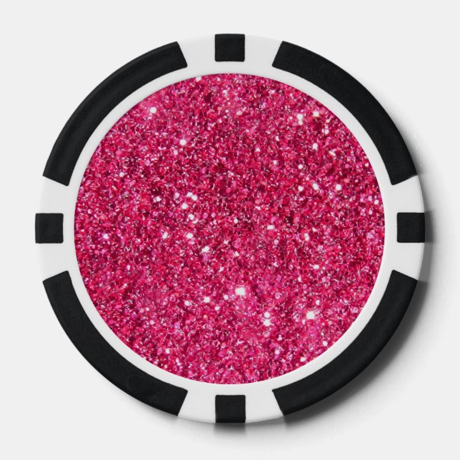 Glamour-heißes Rosa-Glitzer Pokerchips (Vorderseite)