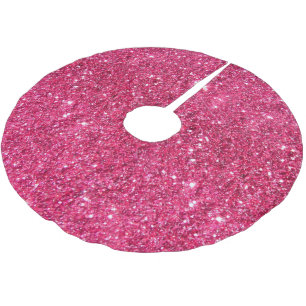 Glamour-heißes Rosa-Glitzer Polyester Weihnachtsbaumdecke