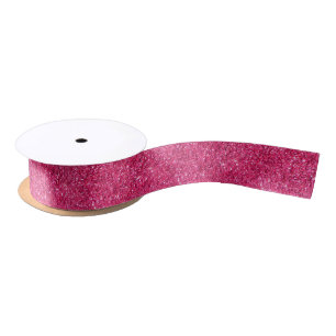 Glamour-heißes Rosa-Glitzer Satinband