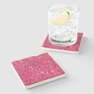 Glamour-heißes Rosa-Glitzer Steinuntersetzer
