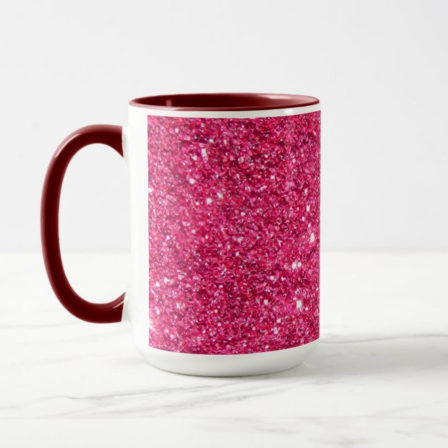 Glamour-heißes Rosa-Glitzer Tasse (Links)